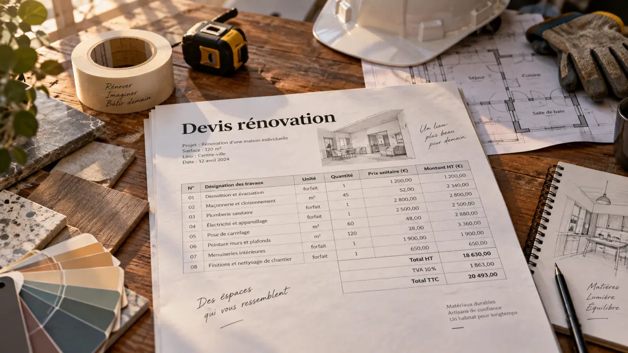 Entreprise renovation : devis de rénovation mal découpé et budget à risque