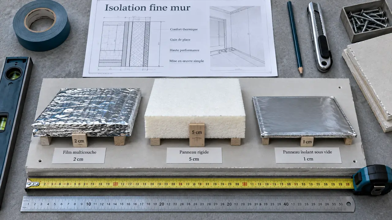 Isolation fine mur : doublage collé, épaisseur réduite