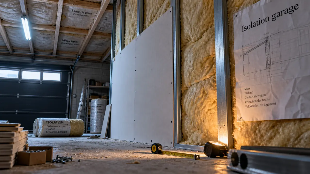 Isolation pour garage : traitez les parois prioritaires sans perdre d’espace 2 Isolation pour garage : pose laine de verre sur paroi