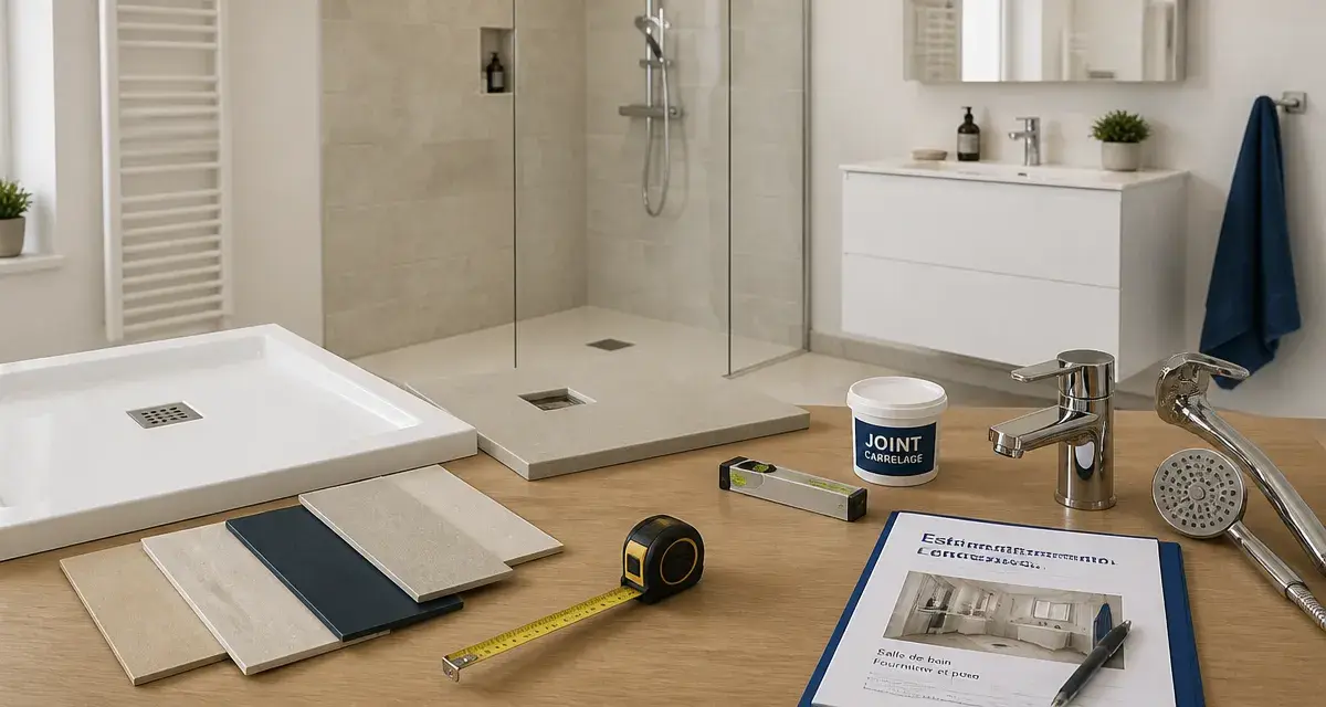 Prix rénovation salle de bain : les postes cachés qui font grimper le devis 2 Prix renovation salle de bain : devis avec joints, carrelage et receveurs