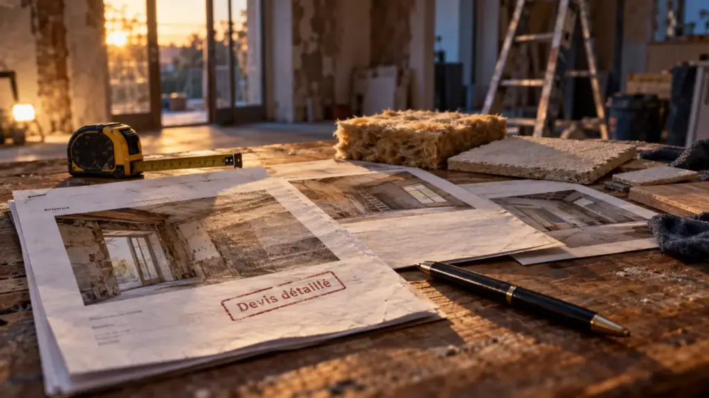 Societe de renovation : devis détaillé signé